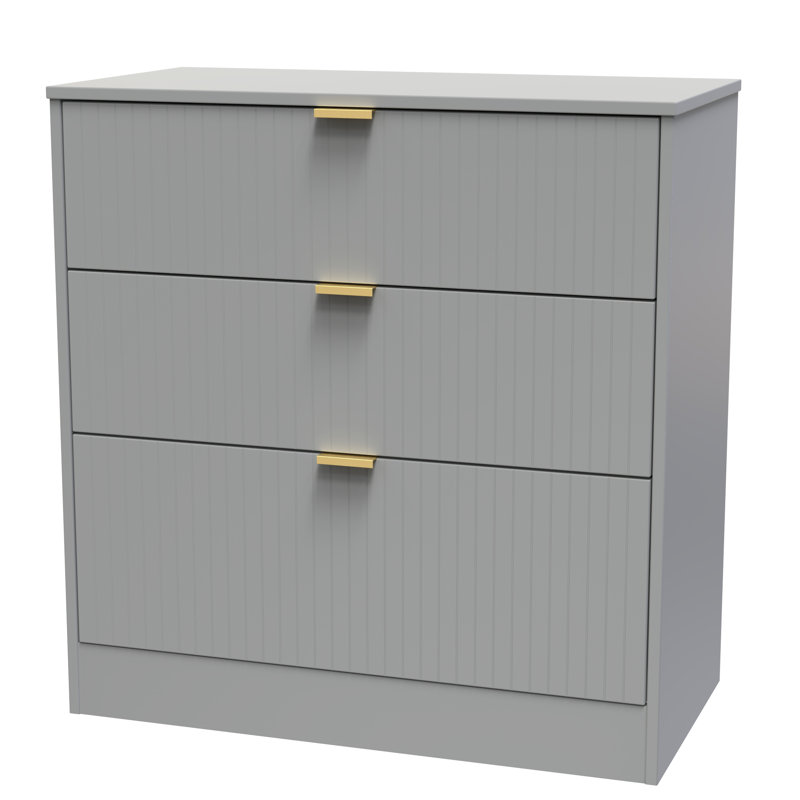 Chalene 77 cm W Chest of 3 Drawers, Grey