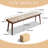 Natural Oak Wood for Dining Bench Table Bench for Living Room With Leather Cushion-1375445138