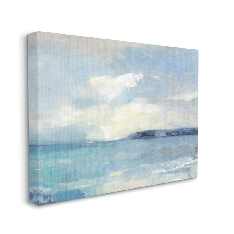 «Abstract Ocean View Landscape» par Julia Purinton, peinture sur toile tendue, H 24 po x l 30 po x P 1,5 po