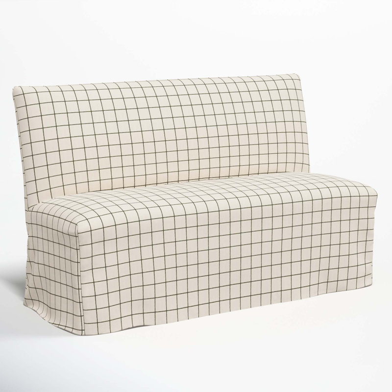 Ivanka Upholstered Bench, Line Tattersall Green