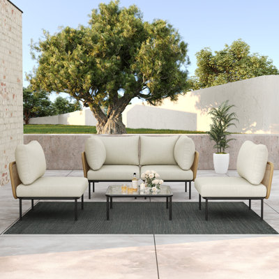 Ensemble modulaire d'extérieur en corde tressée 5 pièces Layinsun