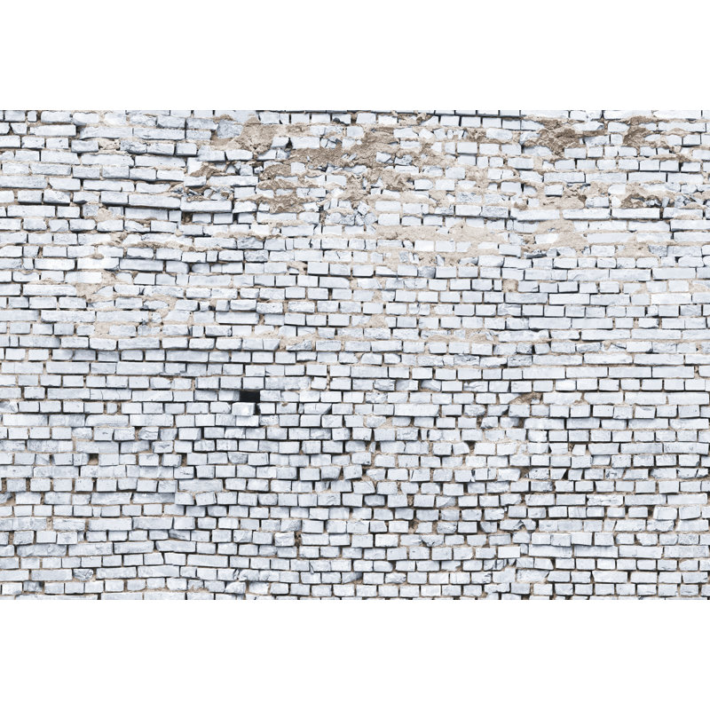 Boser White Brick 2.54m x 3.68m Wall Mural