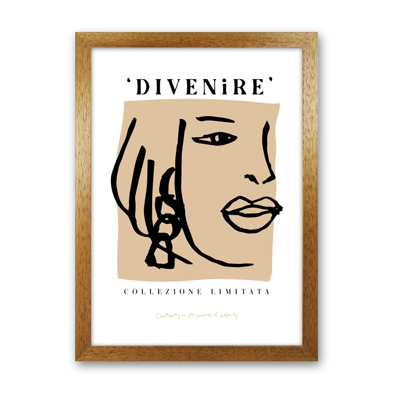 Divenire 1 Viso by Planeta444 - Print, Brown Framed, 46cm H x 34cm W x 3cm D