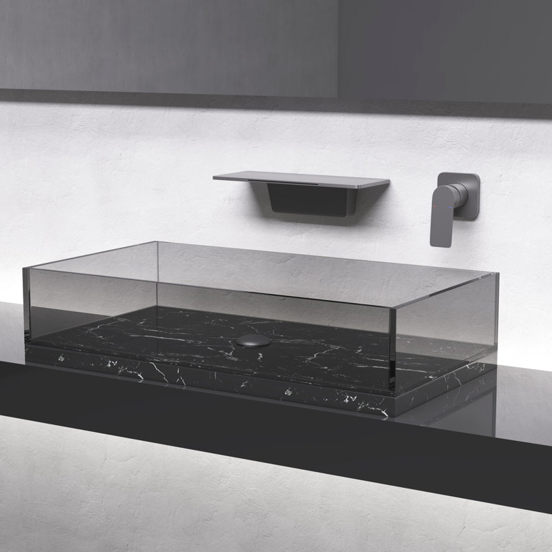 Robinet de lavabo de salle de bain Gunmetal - style cascade avec matériau en laiton pour la durabilité, contrôle unique de la qualité d'un robinet fiable