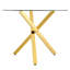 Ensemble de table de salle à manger moderne en verre avec base en métal doré et chaises ergonomiques pour la maison