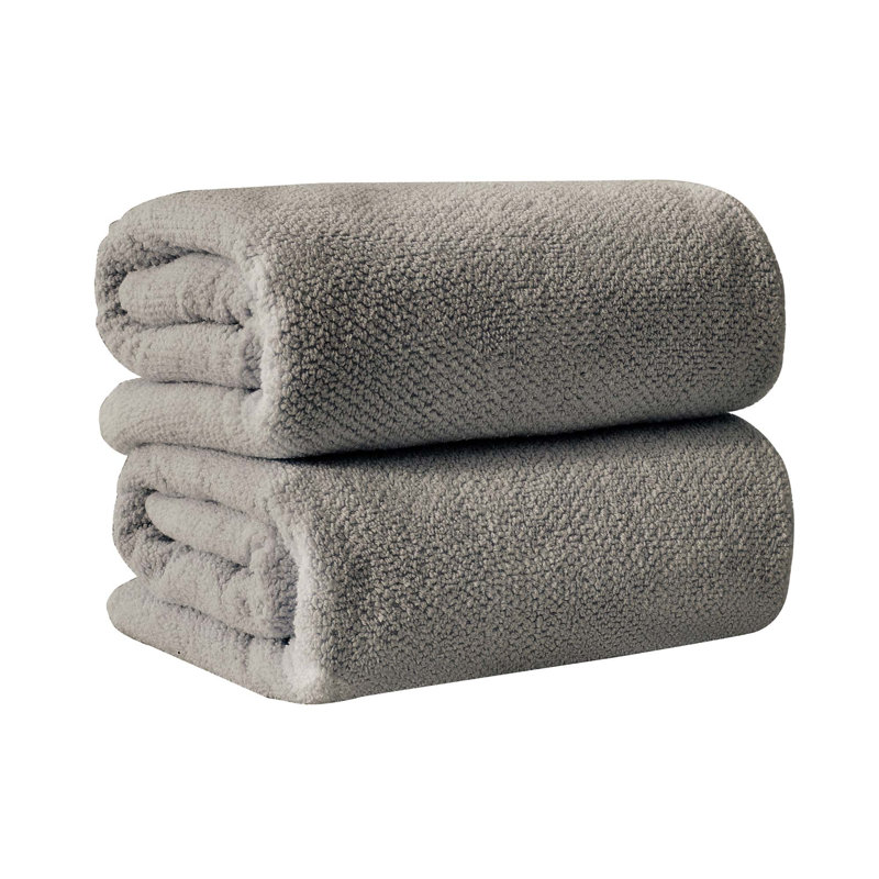 Drap de bain 100% coton texturé, Drap de bain - paquet de 2, Gris foncé