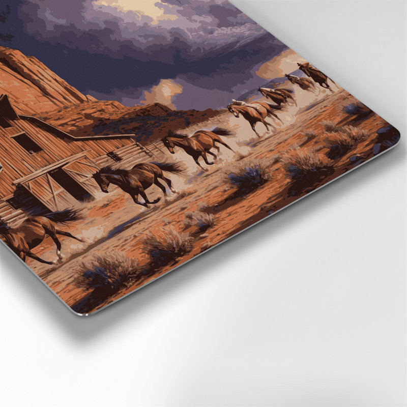 Art mural noir en métal South Ranch, 12" H x 12" W