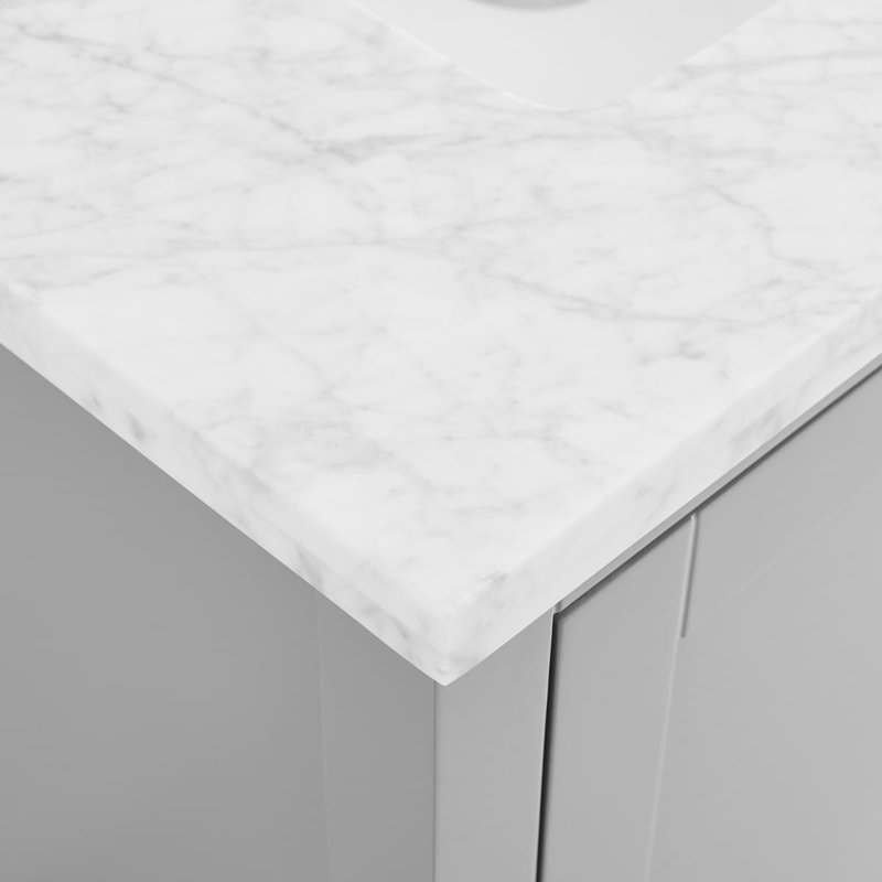 Sheraton 30" Freestanding Standard Single Bathroom Vanity with Top, Gray, Brushed Nickel