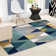 Sandin Geometric Hand-Tufted Wool Teal/Navy/Yellow/Gray Area Rug
