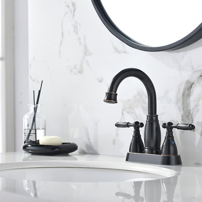 Centerset 2-handle Bathroom Faucet with Drain Assembly
