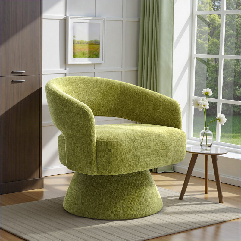 Upholstered Swivel Armchair, Green