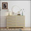 Commode double 8 tiroirs, commode en rotin naturel pour chambre à coucher, commode en bois Boho avec poignées dorées, table d'appoint pour garde-robe, salon