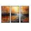 «Morning Light In The Autumn Forest», peinture sur toile 3 pièces-546699787-546699784