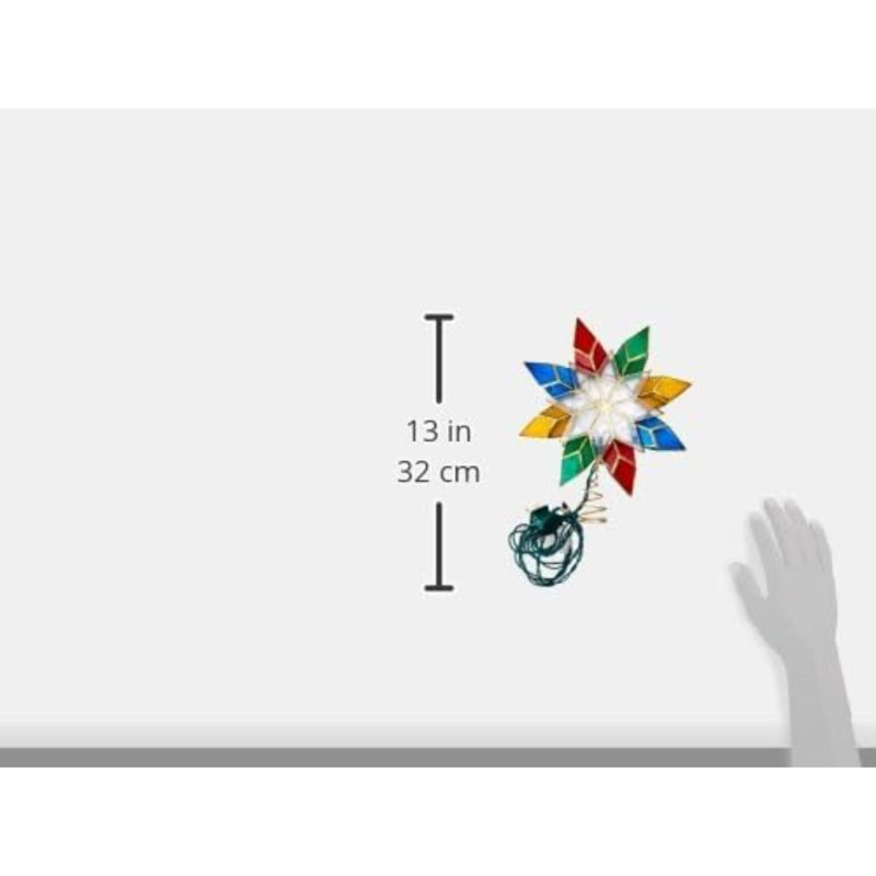 Décoration pour sommet de sapin étoile 10 lumières multicolore Capiz