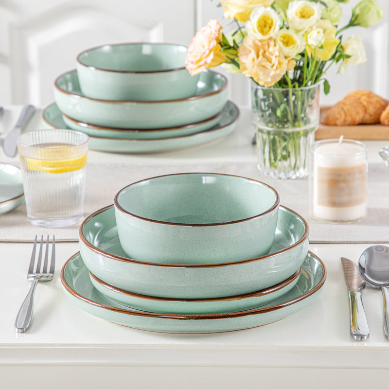 Service de table 16 pièces en grès, service pour 4 Pays de la loire, Beige