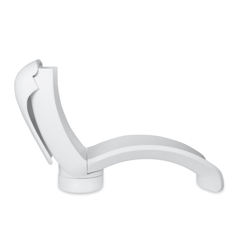 White Ergonomic Outdoor Lounger with Adjustable Shade