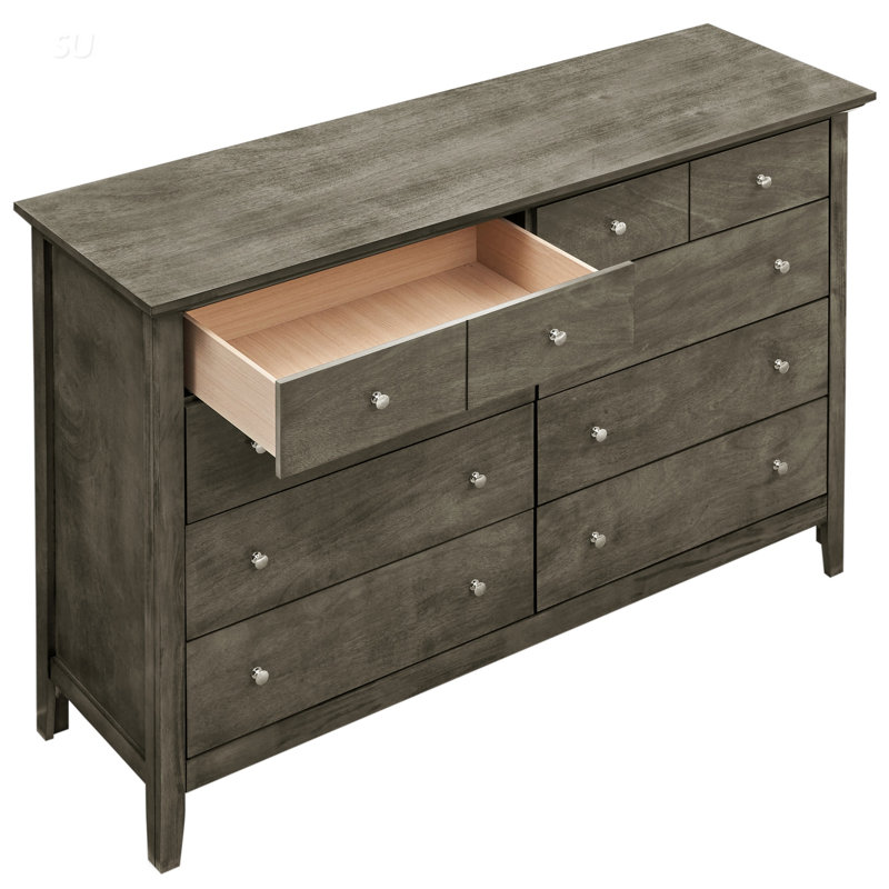 Hammond G5405-D Elegant Modern Dresser with Real Wood Veneers and Durable Dove-Tailed Drawers for Long-Lasting Quality, Gray