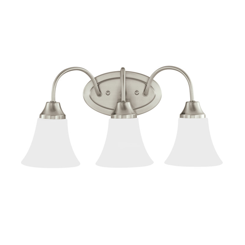 Holman Three Light Wall / Bath from Generation Lighting , White, Brushed Nickel