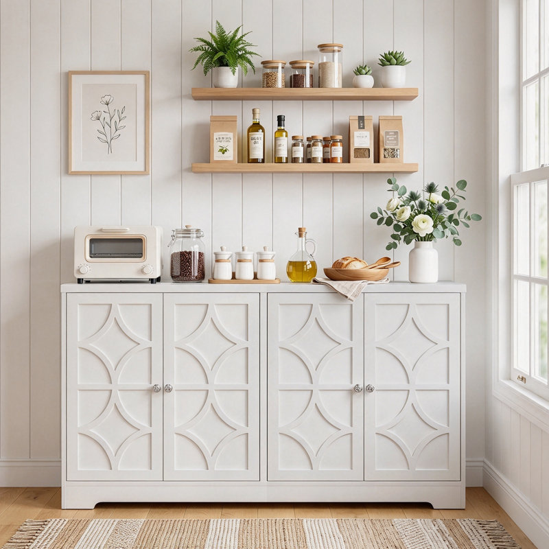 Buffet 55,9 "avec 4 portes, Blanc