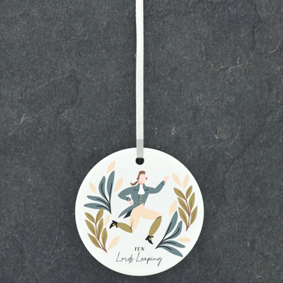 12 Days 10 Lords Leaping Circle Shaped Ornament