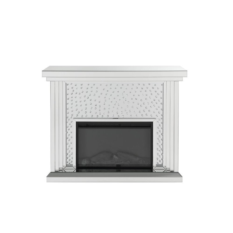 Longo Electric Fireplace in Mirrored