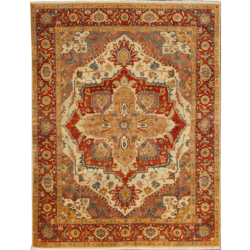 Tapis rouille de haute qualité noué à la main