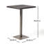 Table de bar carrée de 26 po et fer, finition, détails faits à la main, assemblage requis et structure, look, fait à la main, nécessaire