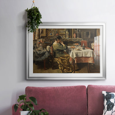 «Woman at a Table (The Dessert) - Henri de Braekeleer», reproduction encadrée avec passe-partout et verre Fin du 19e siècle