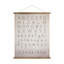 Décoration murale toile et bois avec chiffres alphabet et support en jute