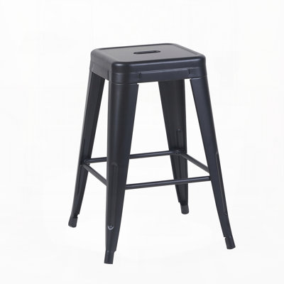 24 Inch Counter Height Stool, Backless Metal Bar Stools Set of 2, Non-Stackable