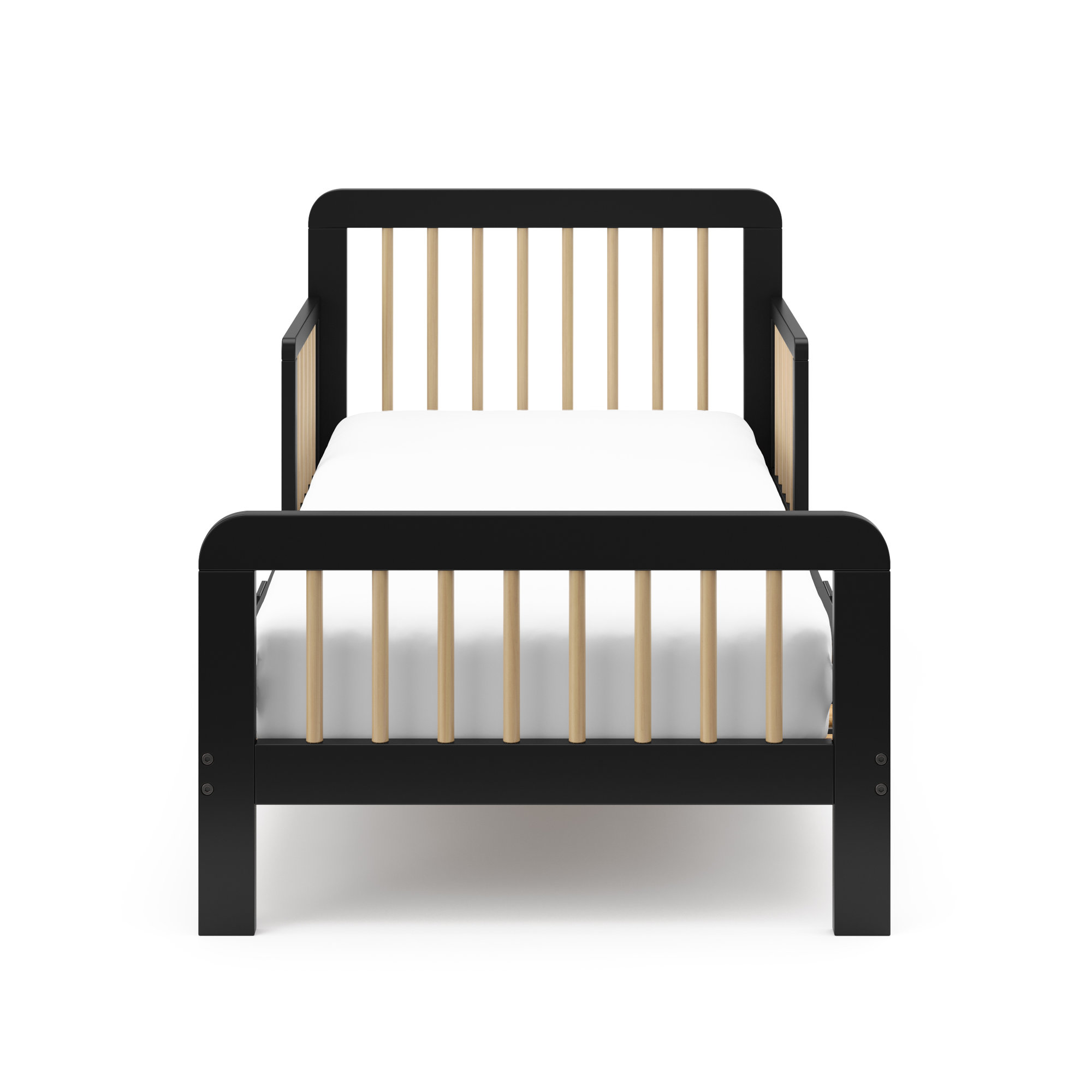 Pasadena Toddler Bed with Guardrails, Black/Driftwood