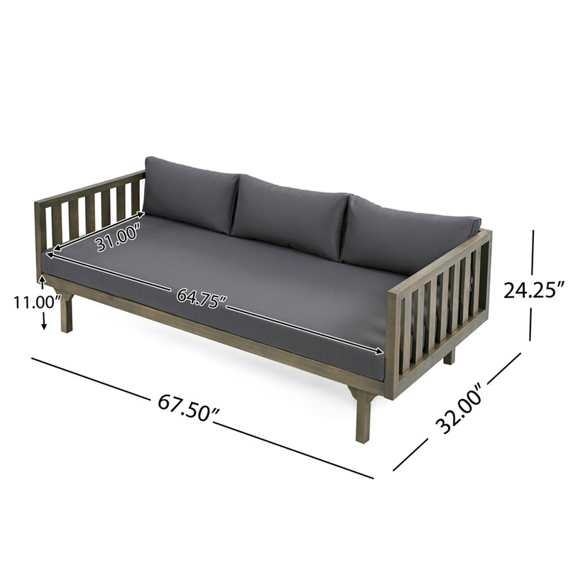 Lit de jour CLAREMONT 3 SEATER, Gris, Gris foncé