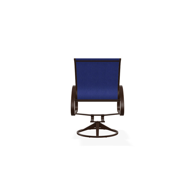 Aruba 1 Outdoor Dining Armchair, Textured Kona, Atlantis Royal Blue Sunbrella®