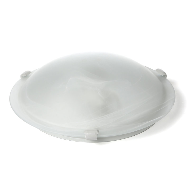 Irinka Glass Flush Mount, Marble/Satin Nickel