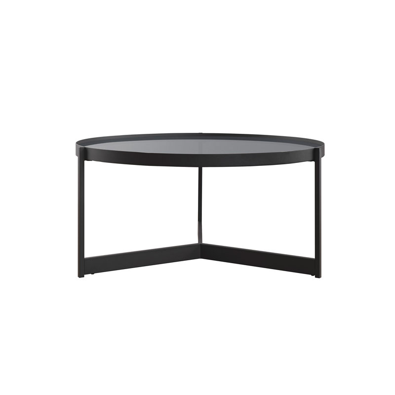 Three Leg Coffee Table, Black/Smoked Glass