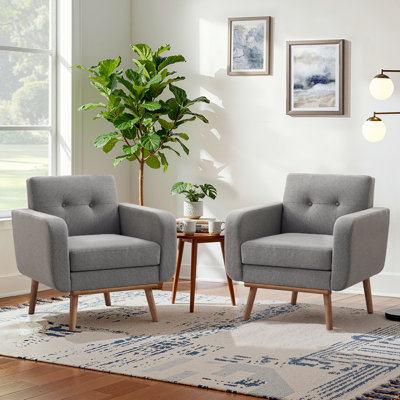 Ensemble de 2 fauteuils rembourrés Averardo