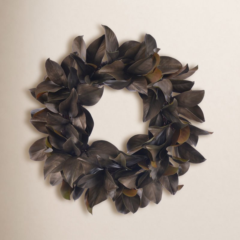 Fall Magnolia Leaf Wreath, 24" H x 24" W x 7" D