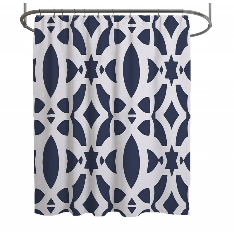 Rideau de douche à motif géométrique - Art Bathroom Decor-13109, H 93 po x l 70 po