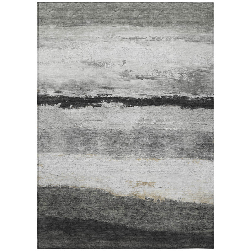 Machine Washable Indoor/Outdoor Arline ACN2169 Striped Rug, Rectangle 5' x 7'6"