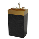 Free-standing Luxury Bathroom Solution With Black Marble Finish Stylize Modern Spaces