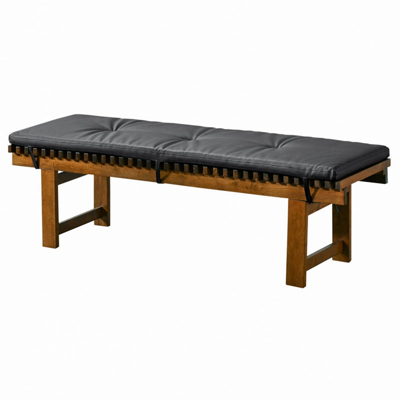 Banc Lucia en similicuir noir
