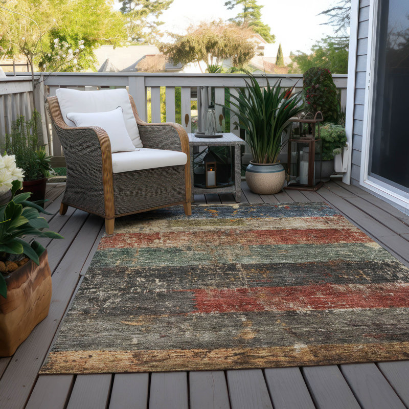 Tapis intérieur / extérieur vert Threadin , 9 pi x 12 pi