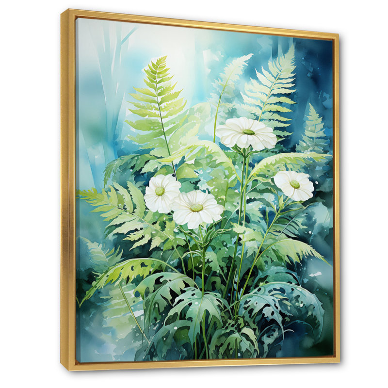 Ferns Romantic Impression I, reproduction d'art sur toile, Or, H 32 po x l 24 po x P 1 po