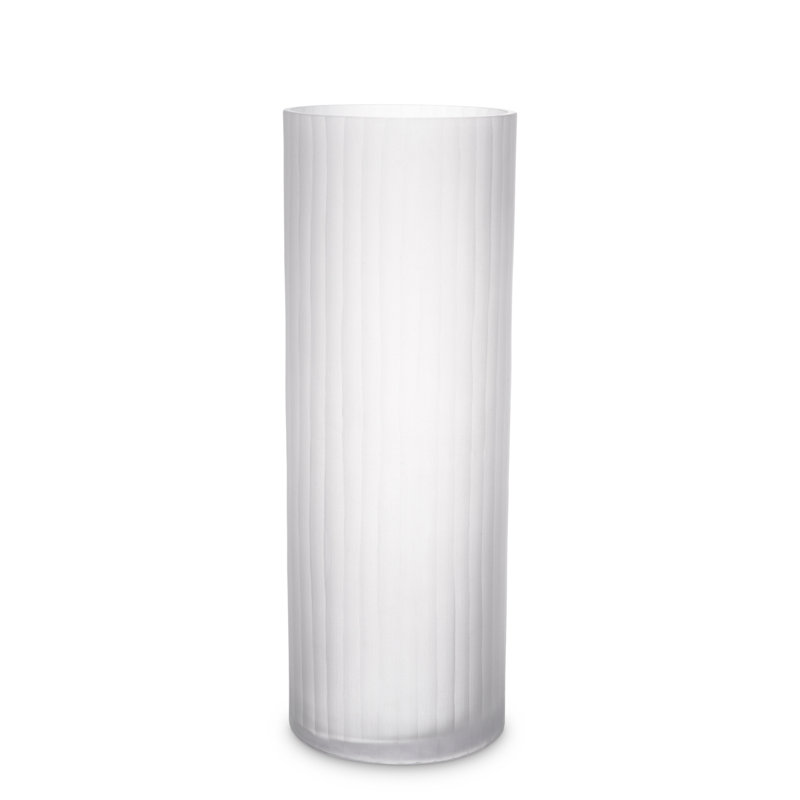 Haight Handmade Handblown Glass Table Vase, 23.62" H x 8.66" W x 8.66" D, Frosted White
