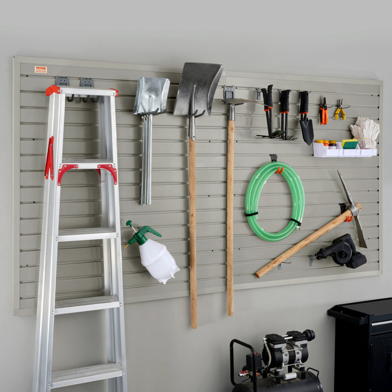 Panneaux de mur à lattes VEVOR, panneaux de garage gris 4 pi x 8 pi