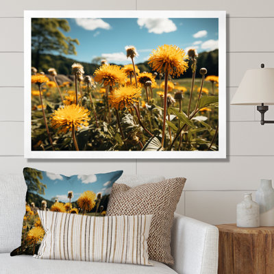 " Mountain Dandelion Field II " Mixed Media Print