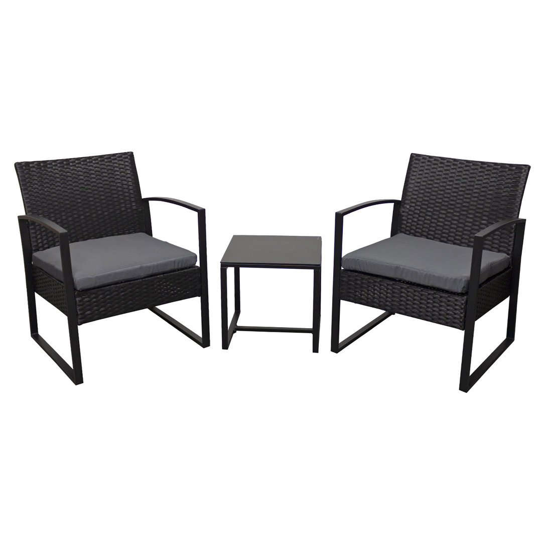 2-Sitzer Lounge-Set Cumberland aus Rattan mit Polster