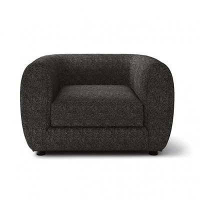 Dly Accent Chair, Tuxedo Style Arms, Plush White Boucle Cushions