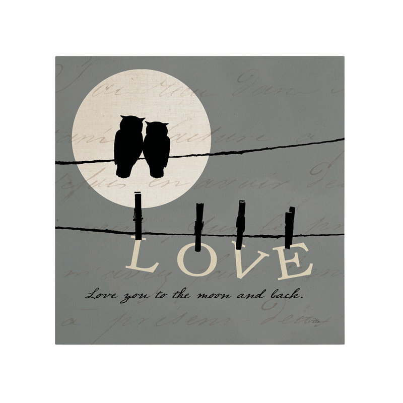 « moon lovers i » par "pela studio, art textuel sur toile tendue, H 24 po x l 24 po x P 2 po