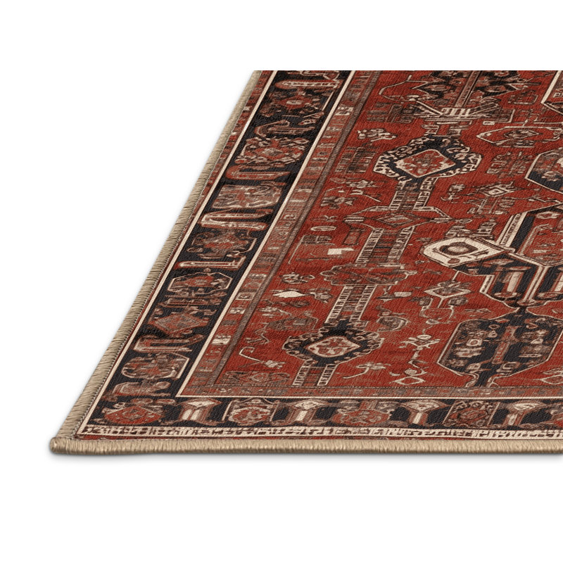 Tapis brun lavable à la machine, Rectangle 7 pi x 9 pi